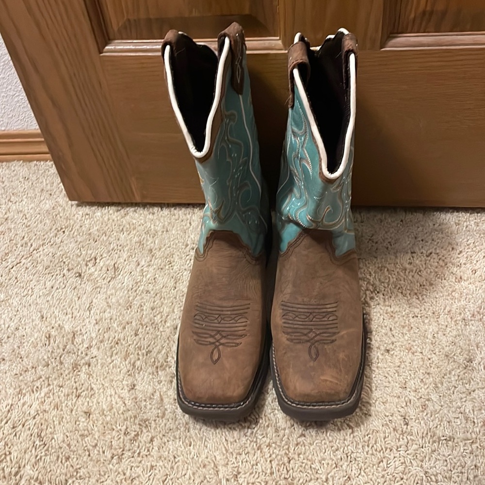 Justin Gypsy Raya Western Cowboy Boots Brown Turquoise New
